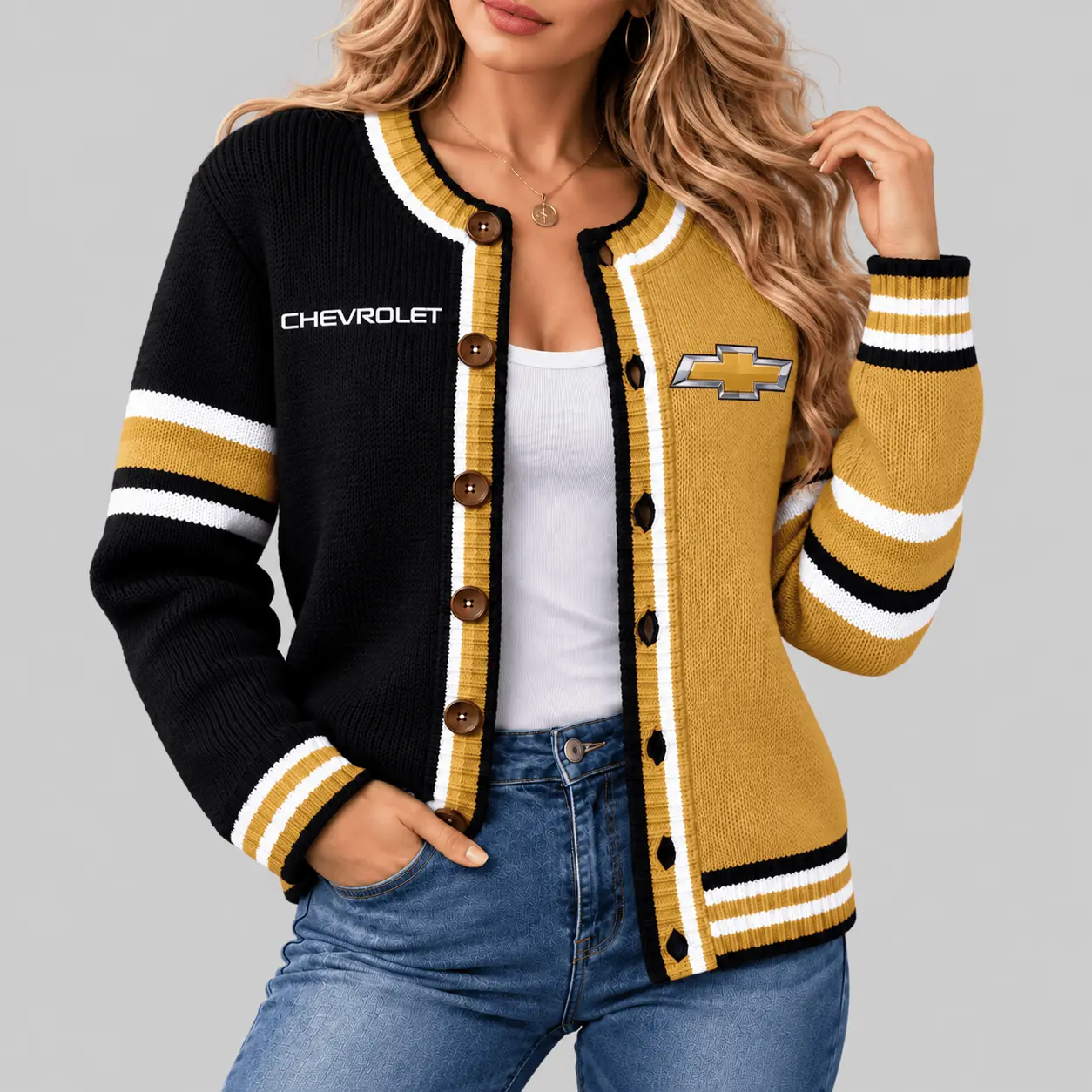 Chevrolet | Split Panel Racing Stripe Cardigan