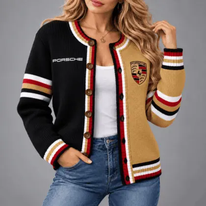 Porsche | Split Panel Racing Stripe Cardigan