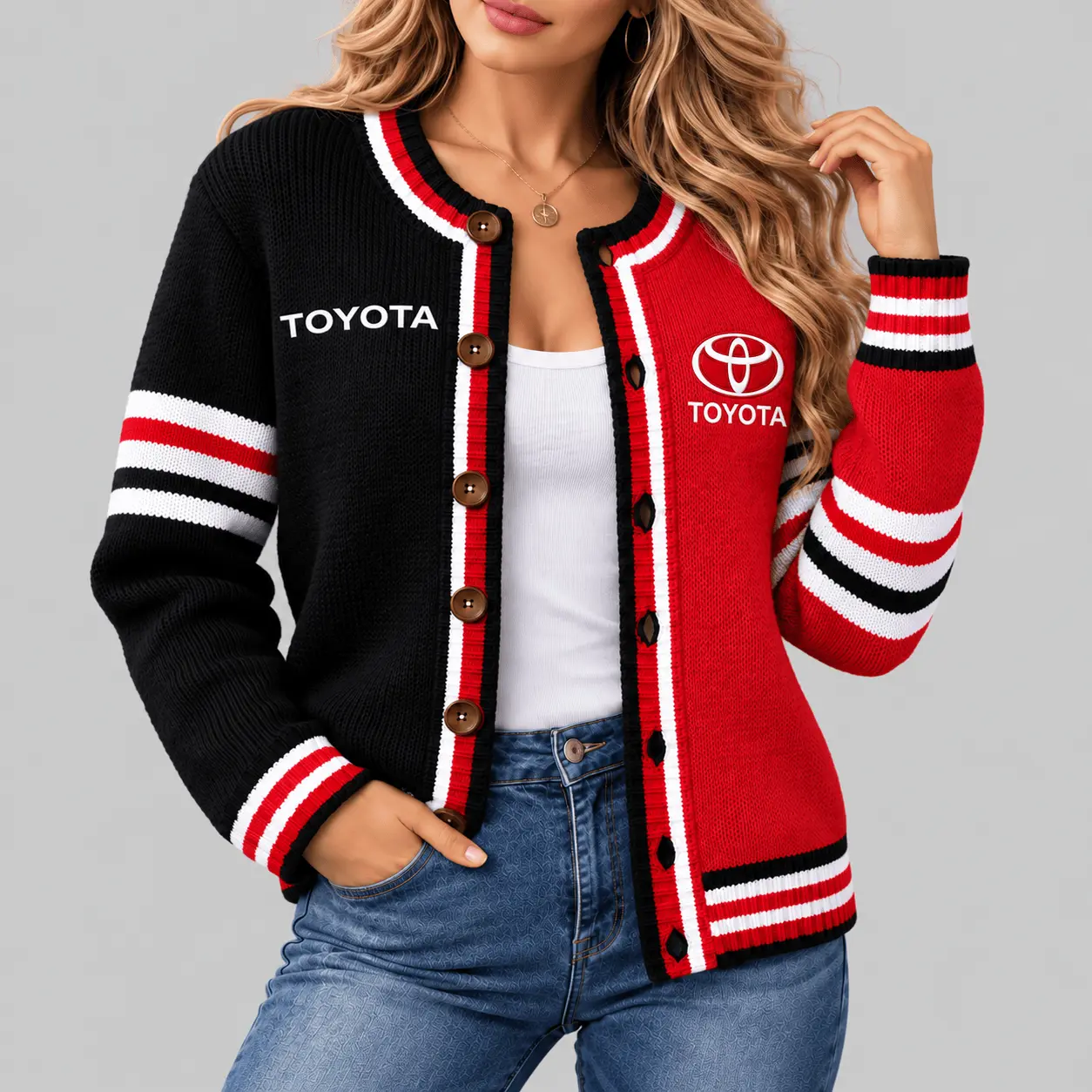 Toyota | Split Panel Racing Stripe Cardigan