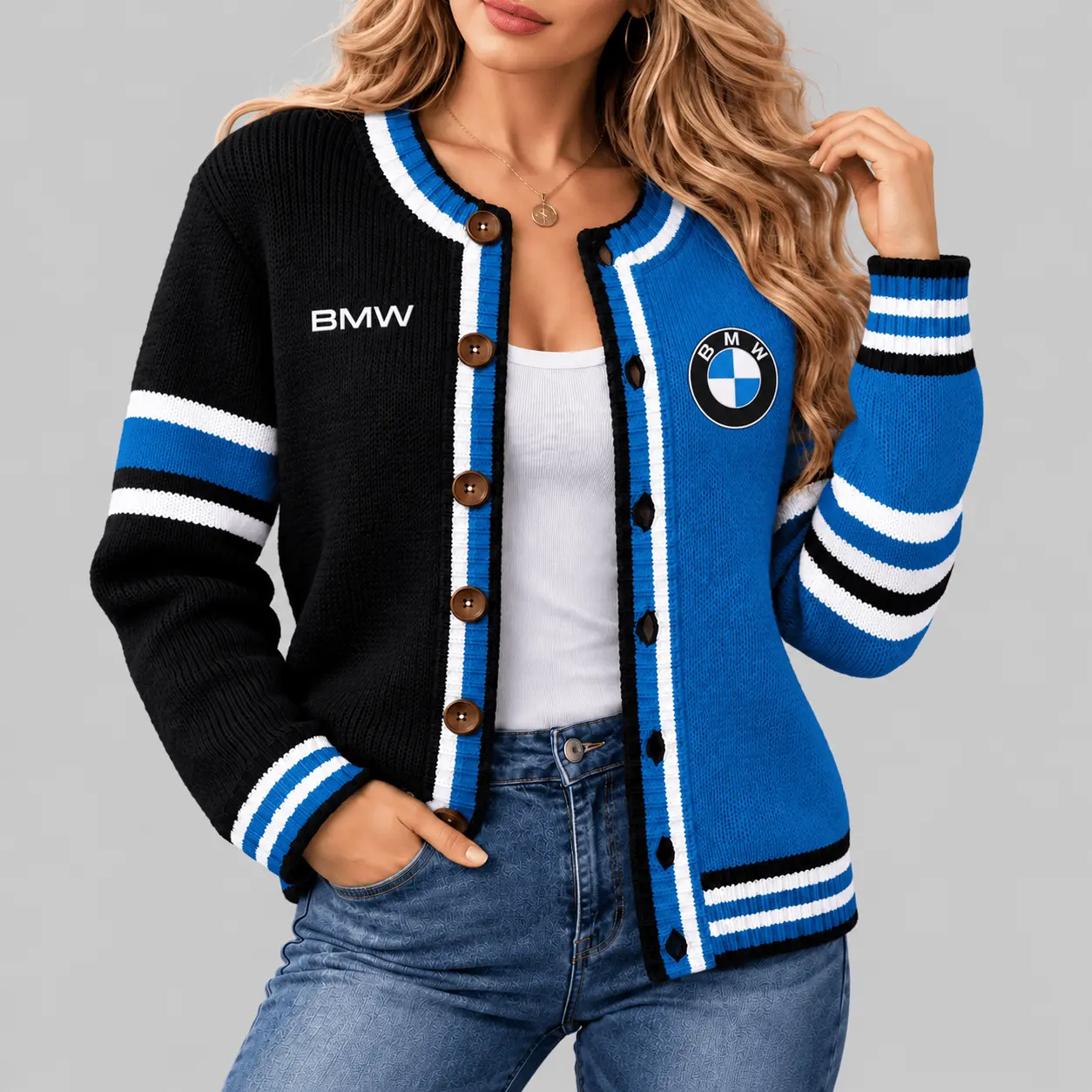 BMW | Split Panel Racing Stripe Cardigan