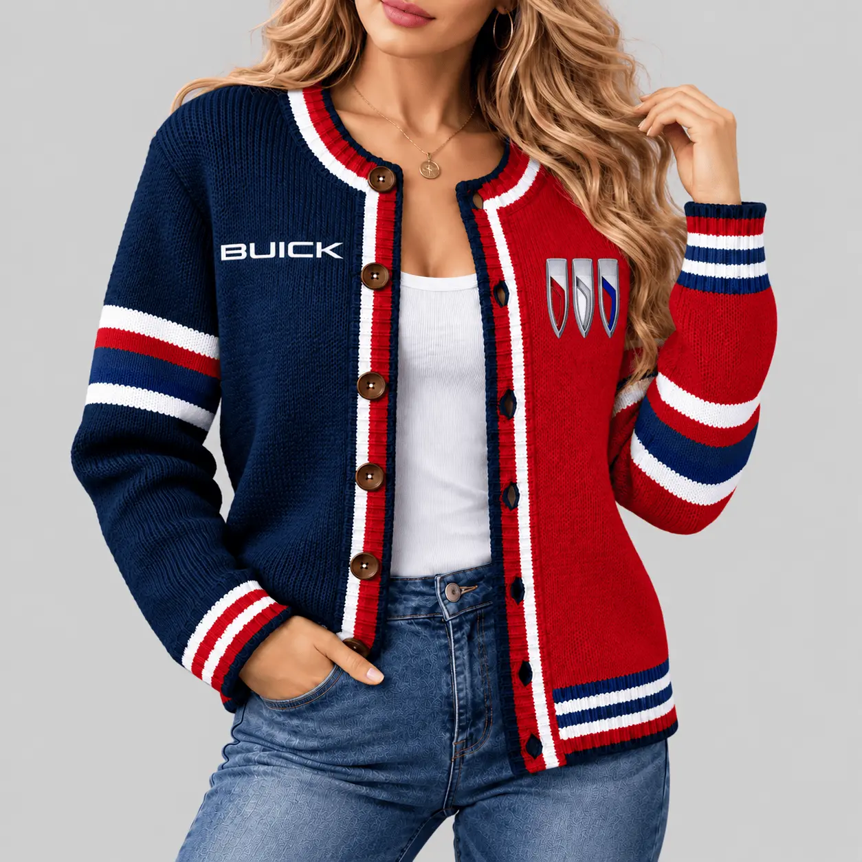 Buick | Split Panel Racing Stripe Cardigan