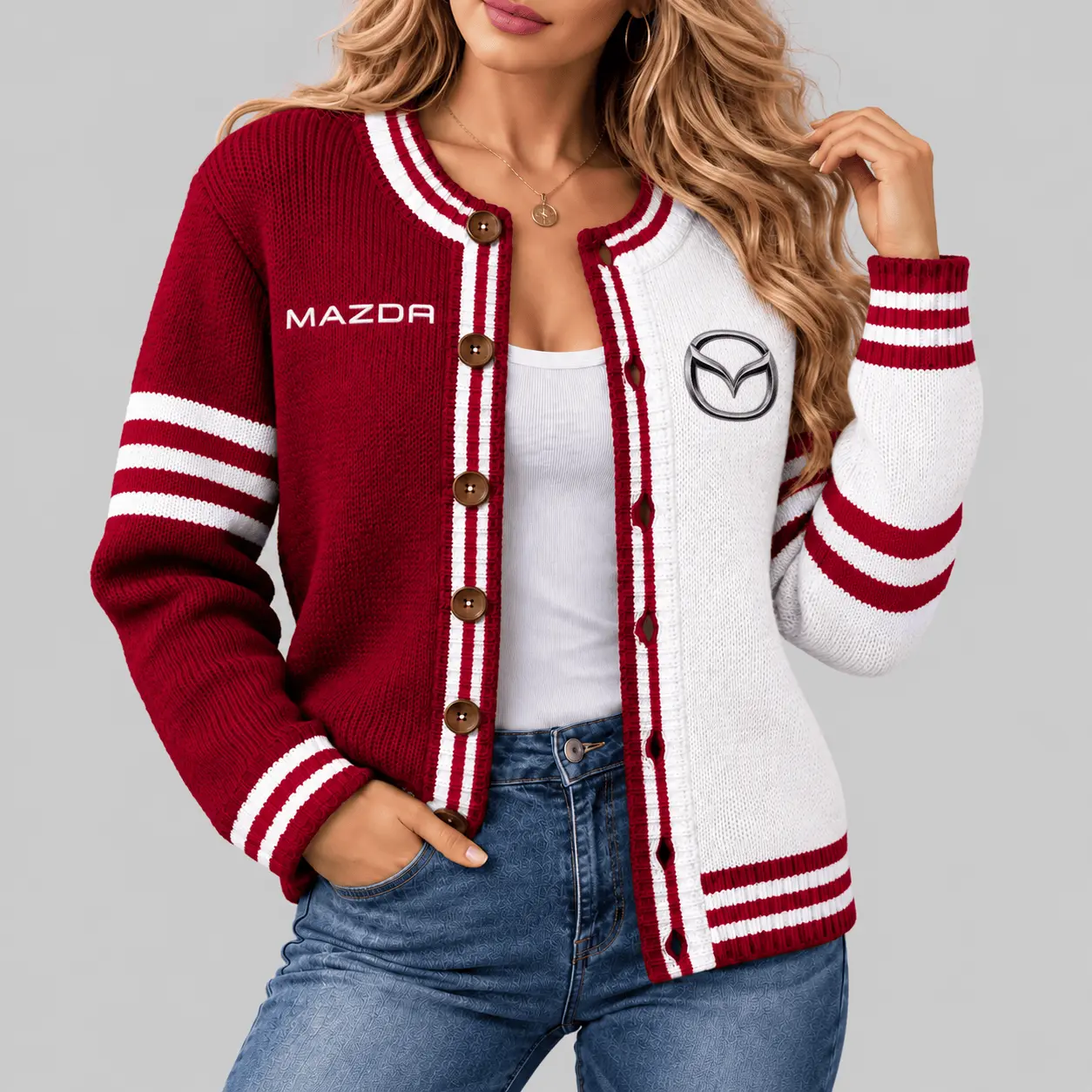 Mazda | Split Panel Racing Stripe Cardigan