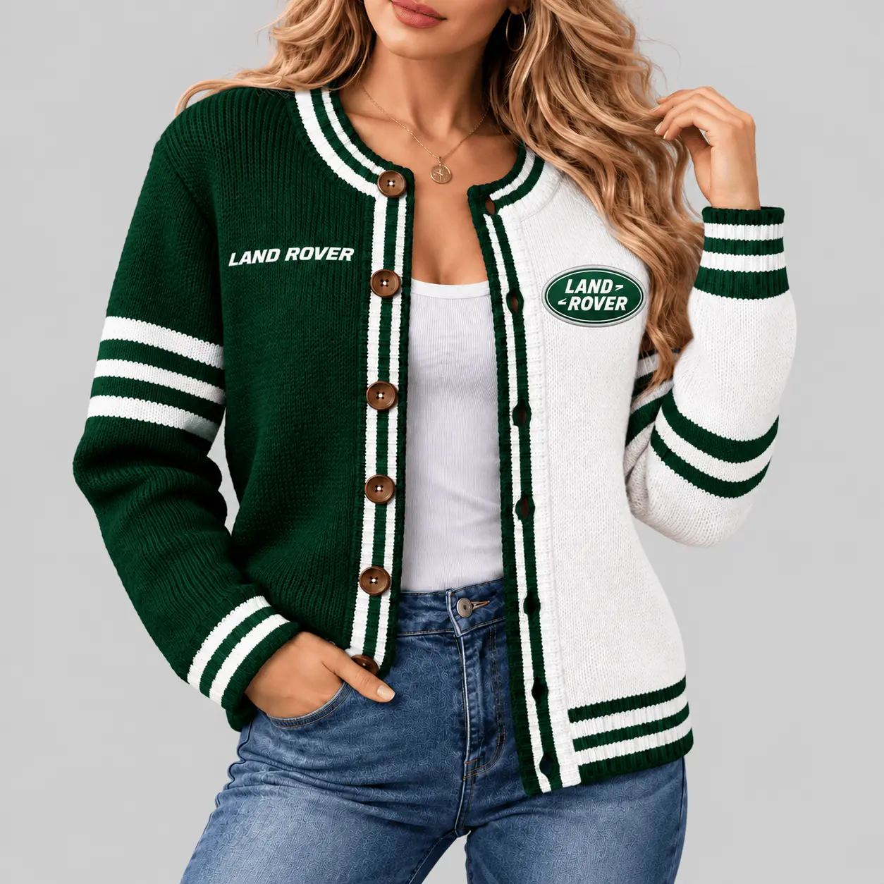 Land Rover | Split Panel Racing Stripe Cardigan