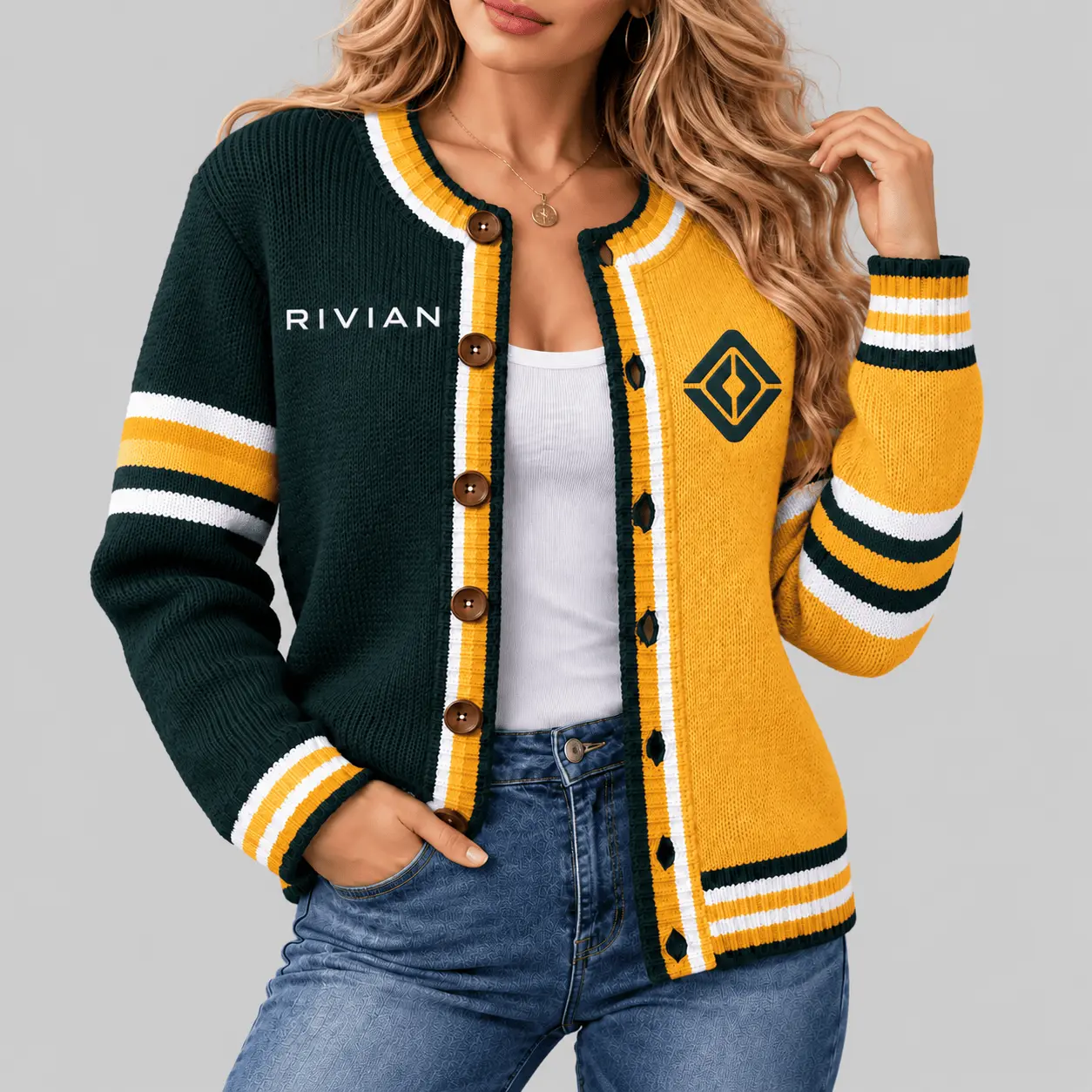 Rivian | Split Panel Racing Stripe Cardigan