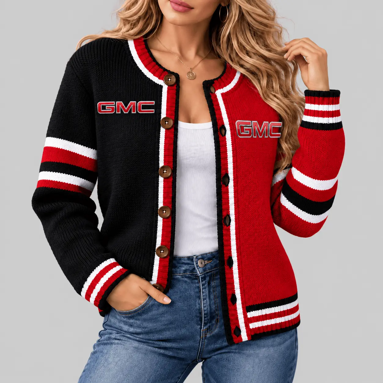 GMC | Split Panel Racing Stripe Cardigan
