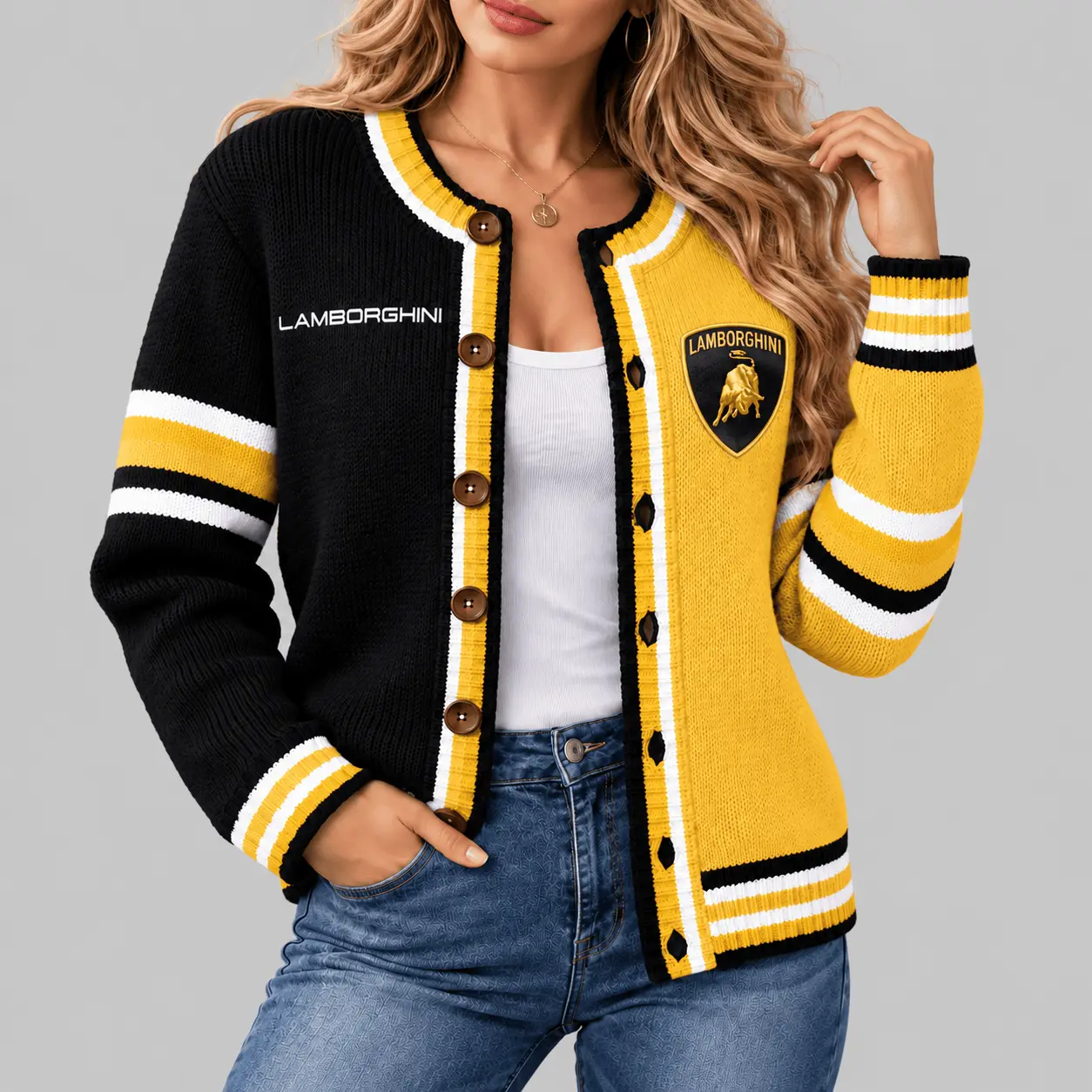 Lamborghini | Split Panel Racing Stripe Cardigan