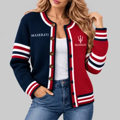 Maserati | Split Panel Racing Stripe Cardigan