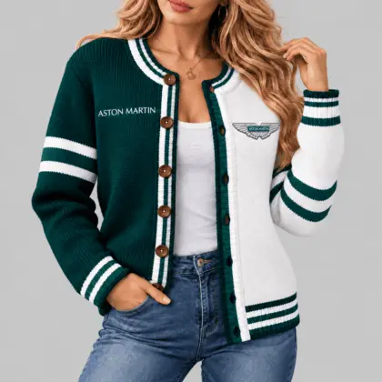 Aston Martin | Split Panel Racing Stripe Cardigan