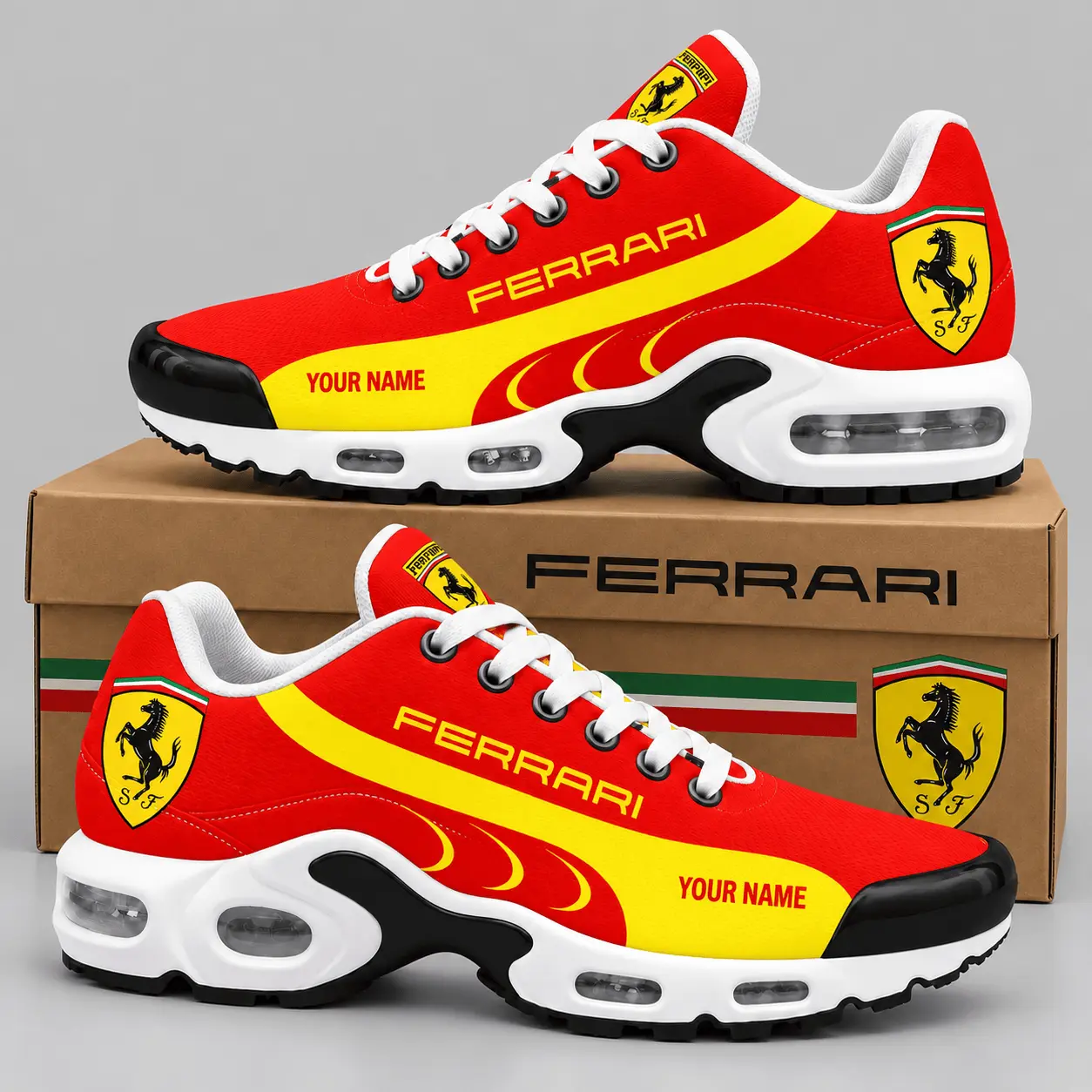 Ferrari | Sweeping Stripe Paneled Air Max Shoes