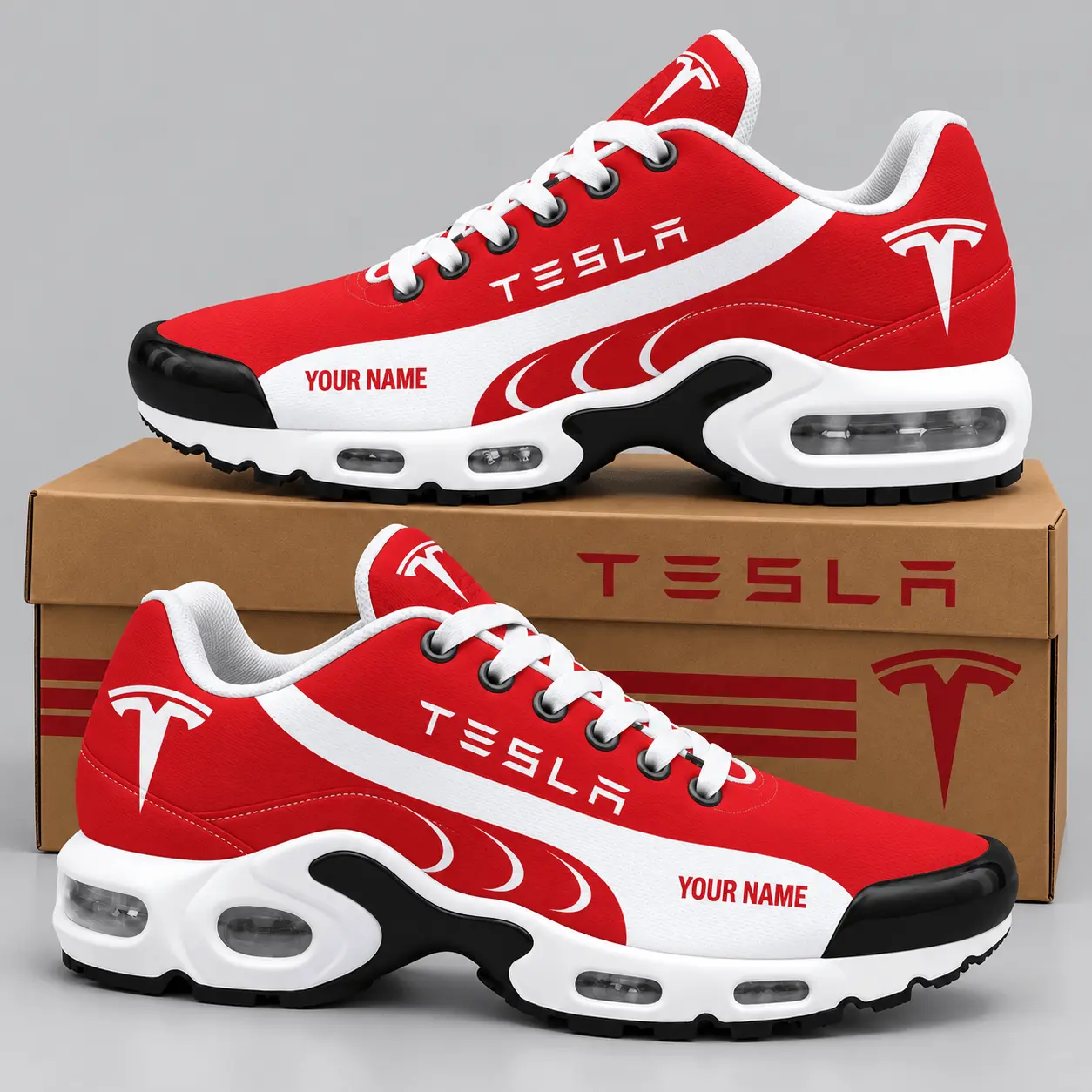 Tesla | Sweeping Stripe Paneled Air Max Shoes