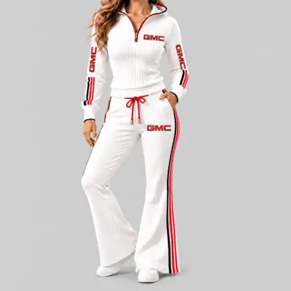 GMC | Side-Stripe Quarter-Zip Hoodie & Flared Pants Set