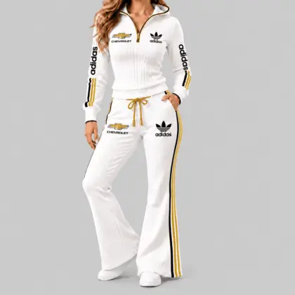 Chevrolet | Side-Stripe Quarter-Zip Hoodie & Flared Pants Set