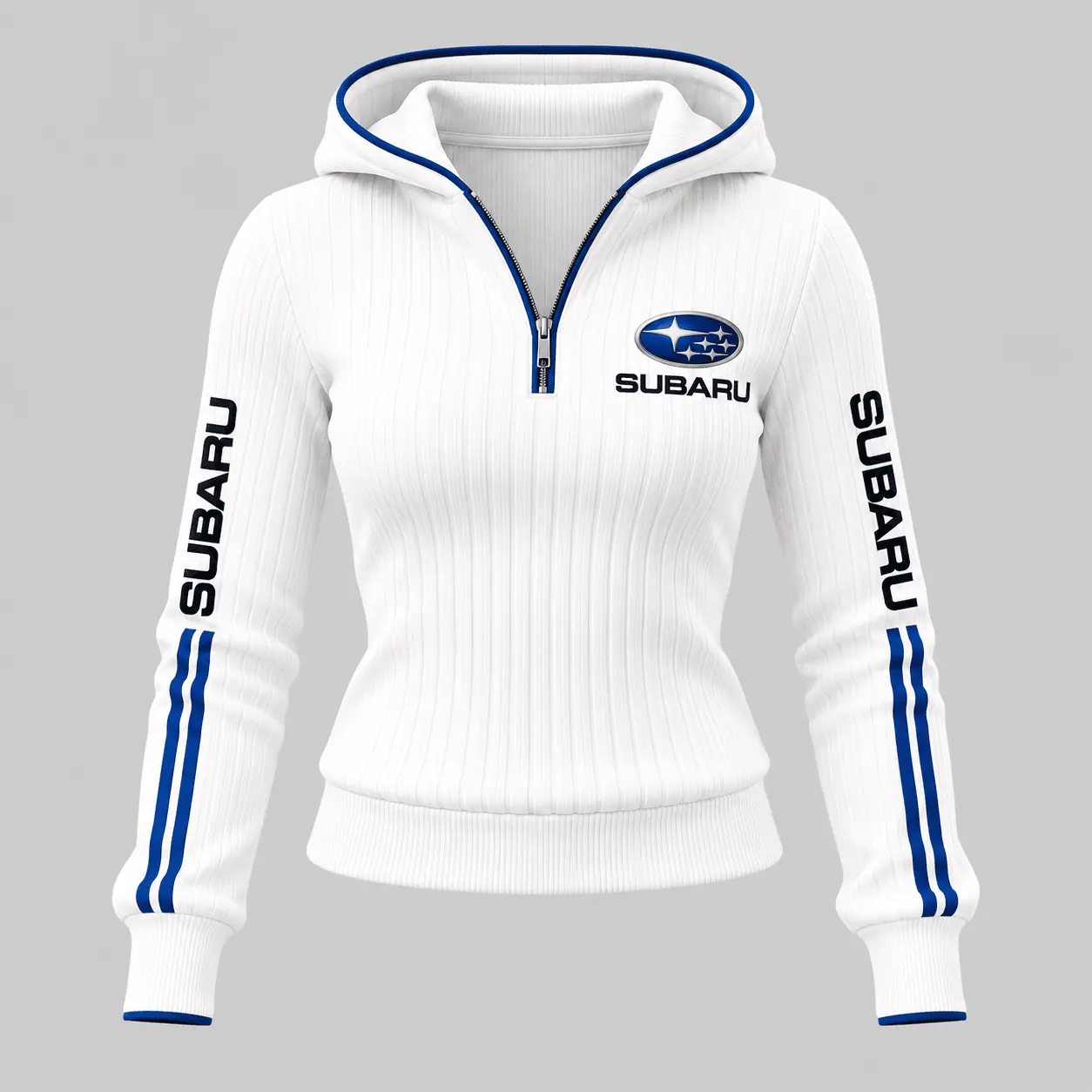 Subaru | Side-Stripe Quarter-Zip Hoodie & Flared Pants Set - Hoodie