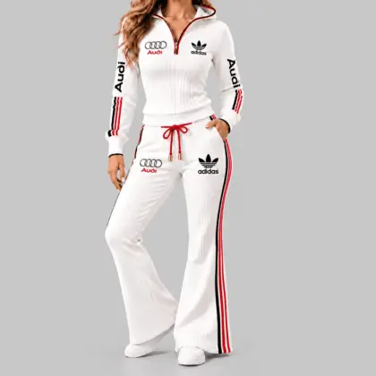 Audi | Side-Stripe Quarter-Zip Hoodie & Flared Pants Set