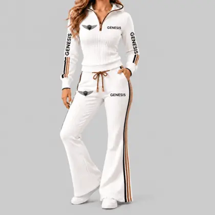 Genesis | Side-Stripe Quarter-Zip Hoodie & Flared Pants Set