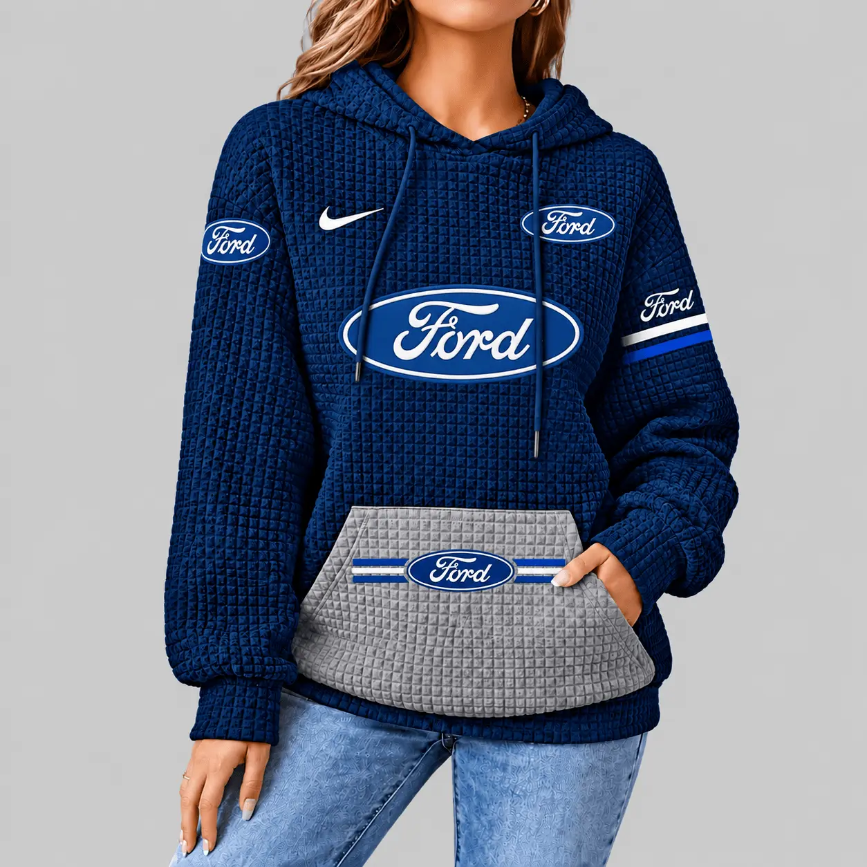 Ford | Motorsport Emblem Unisex Waffle Hoodie