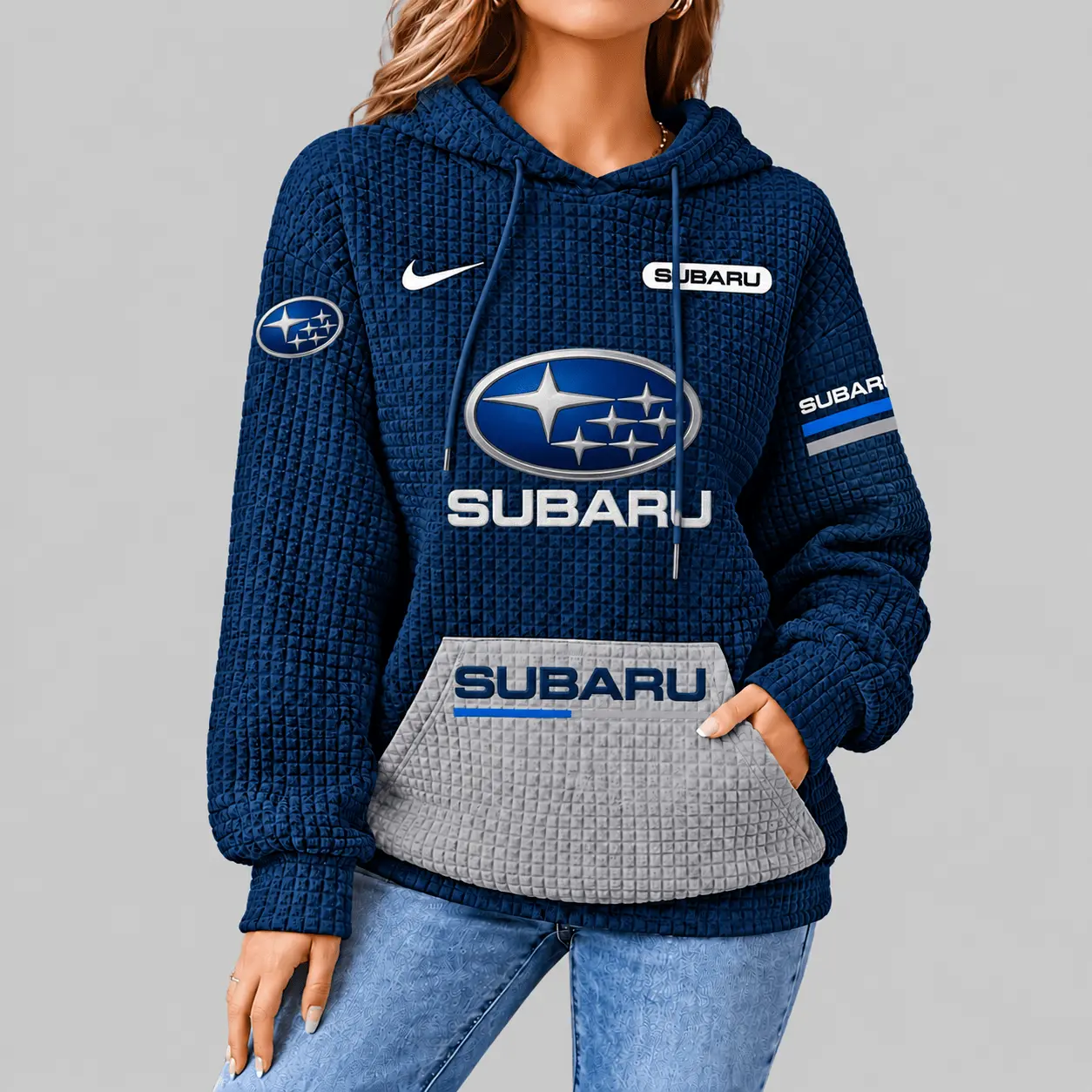 Subaru | Motorsport Emblem Unisex Waffle Hoodie