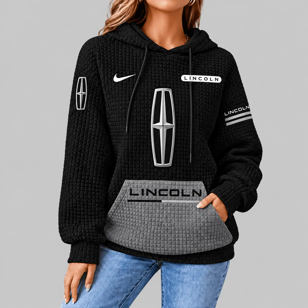 Lincoln | Motorsport Emblem Unisex Waffle Hoodie