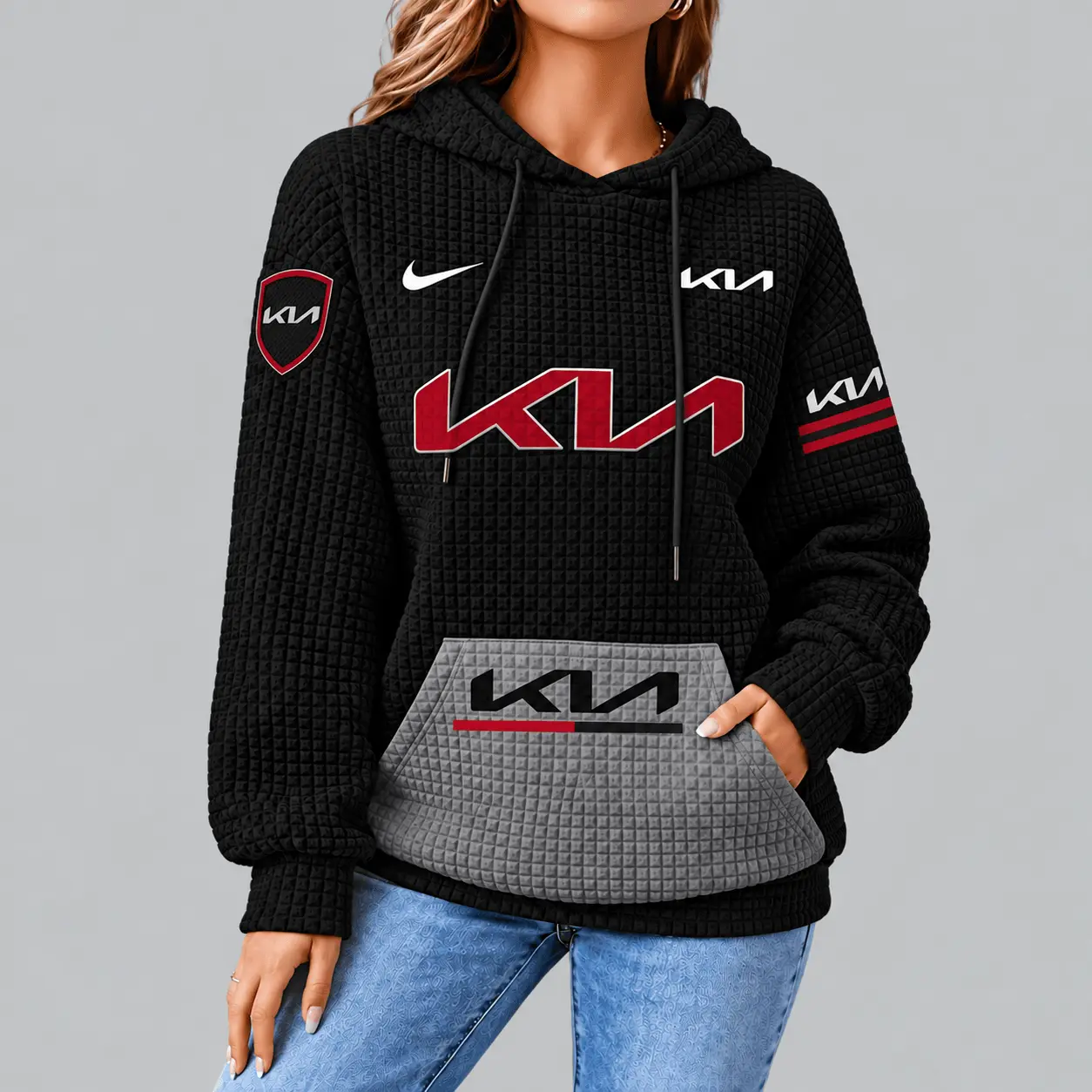 Kia | Motorsport Emblem Unisex Waffle Hoodie