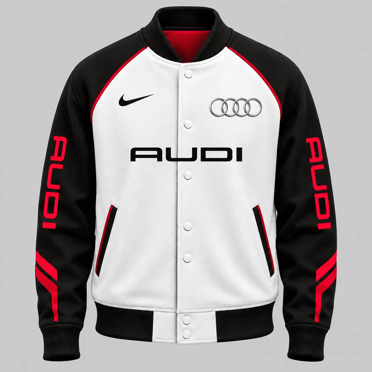Audi | Raglan Piped Racing Baseball Jacket