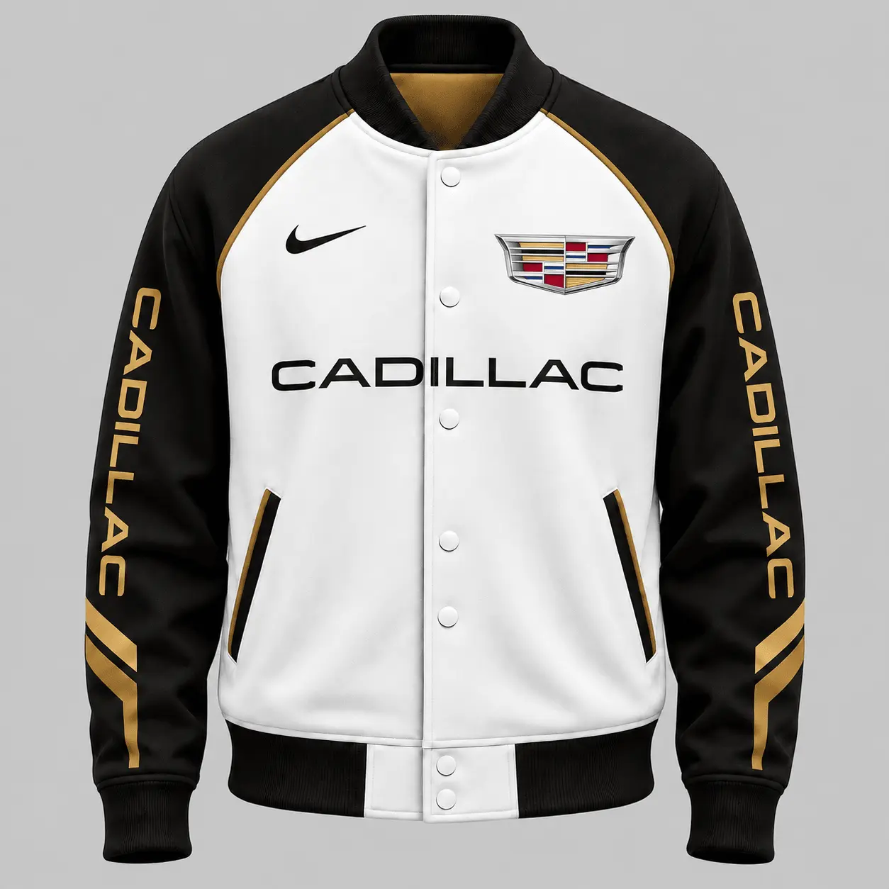 Cadillac | Raglan Piped Racing Baseball Jacket