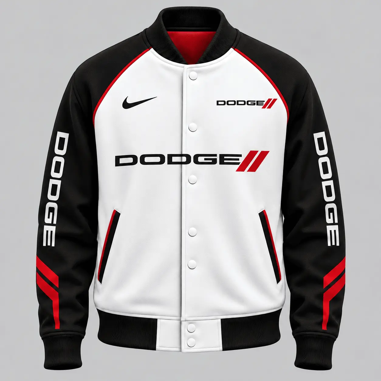 Dodge | Raglan Piped Racing Baseball Jacket