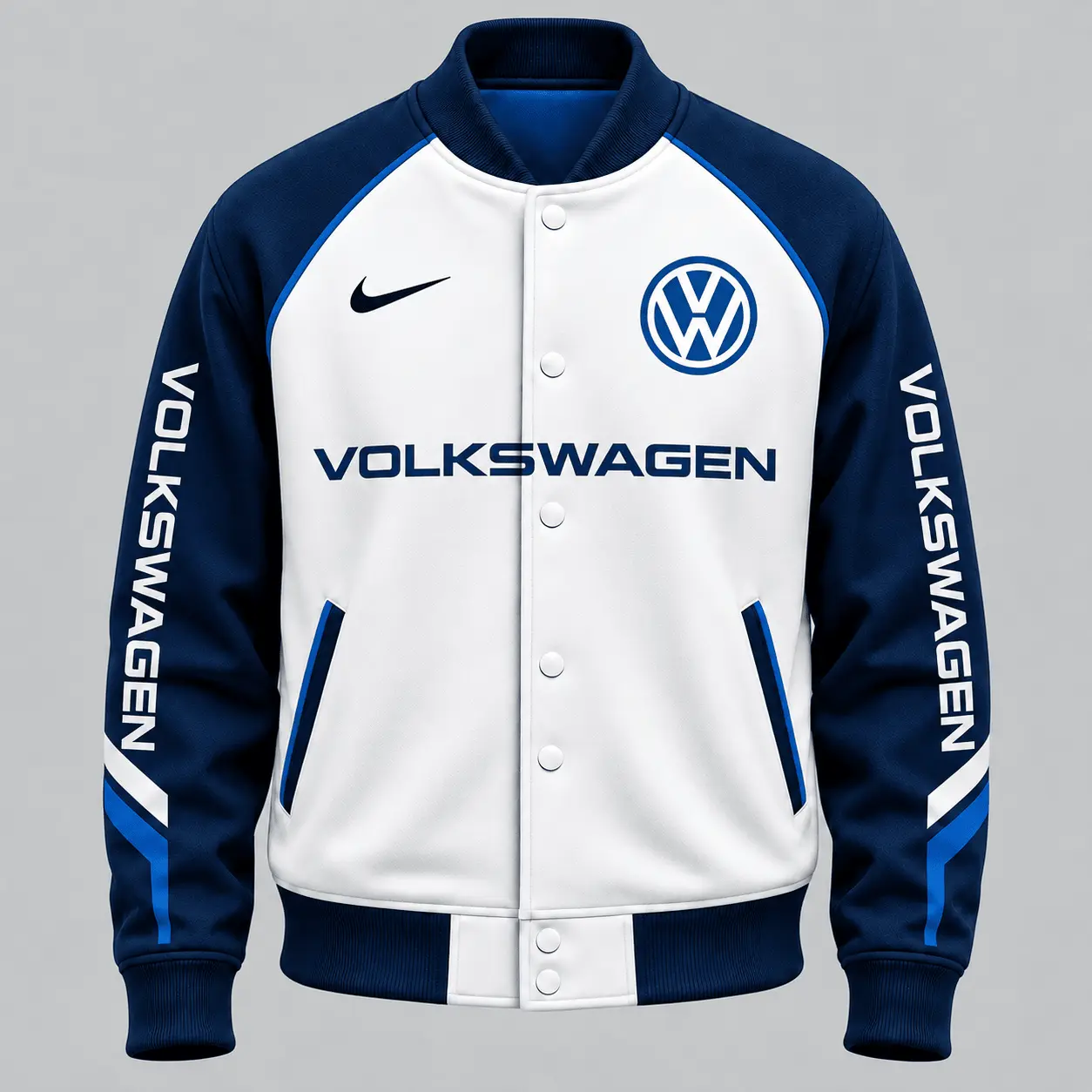 Volkswagen | Raglan Piped Racing Baseball Jacket