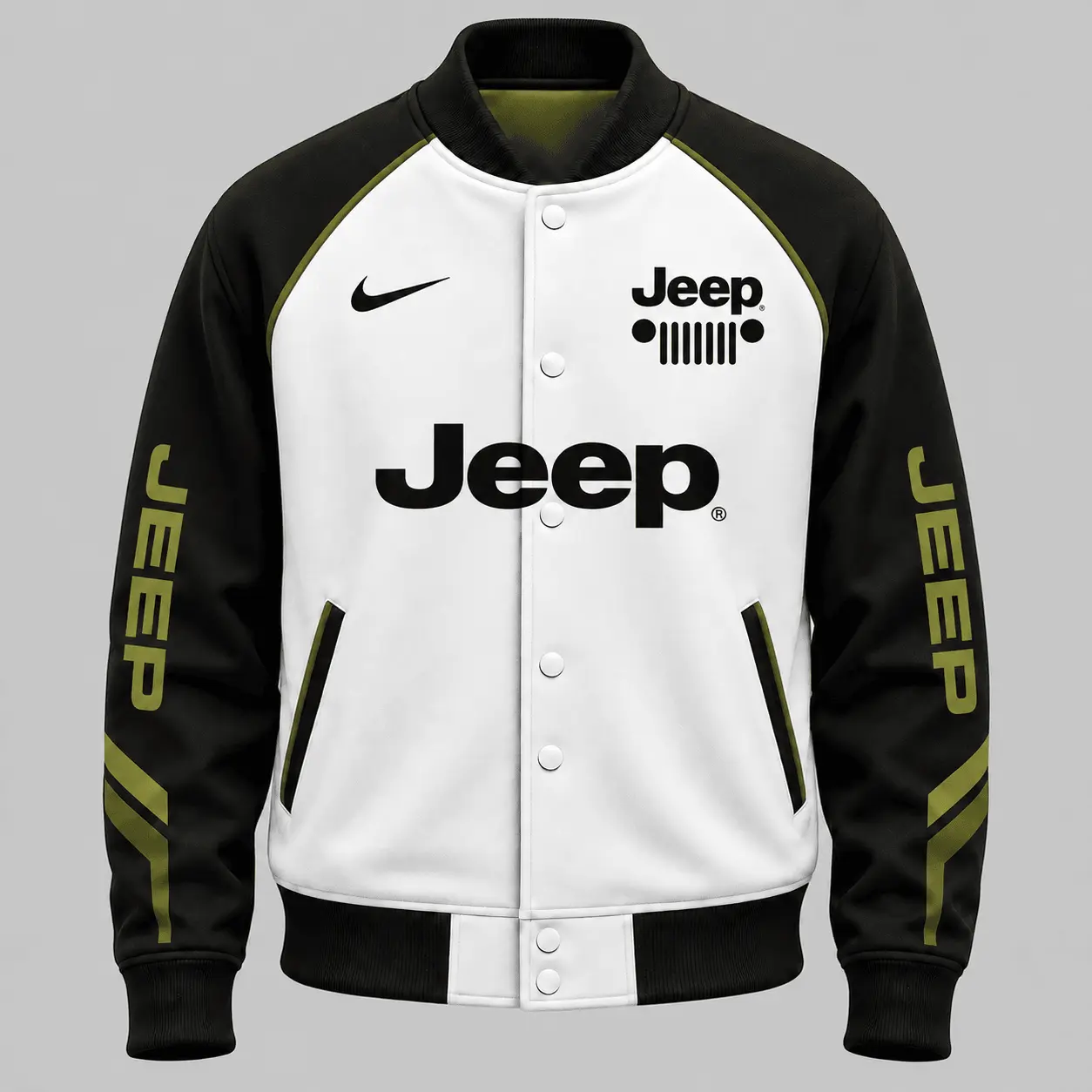 Jeep | Raglan Piped Racing Baseball Jacket