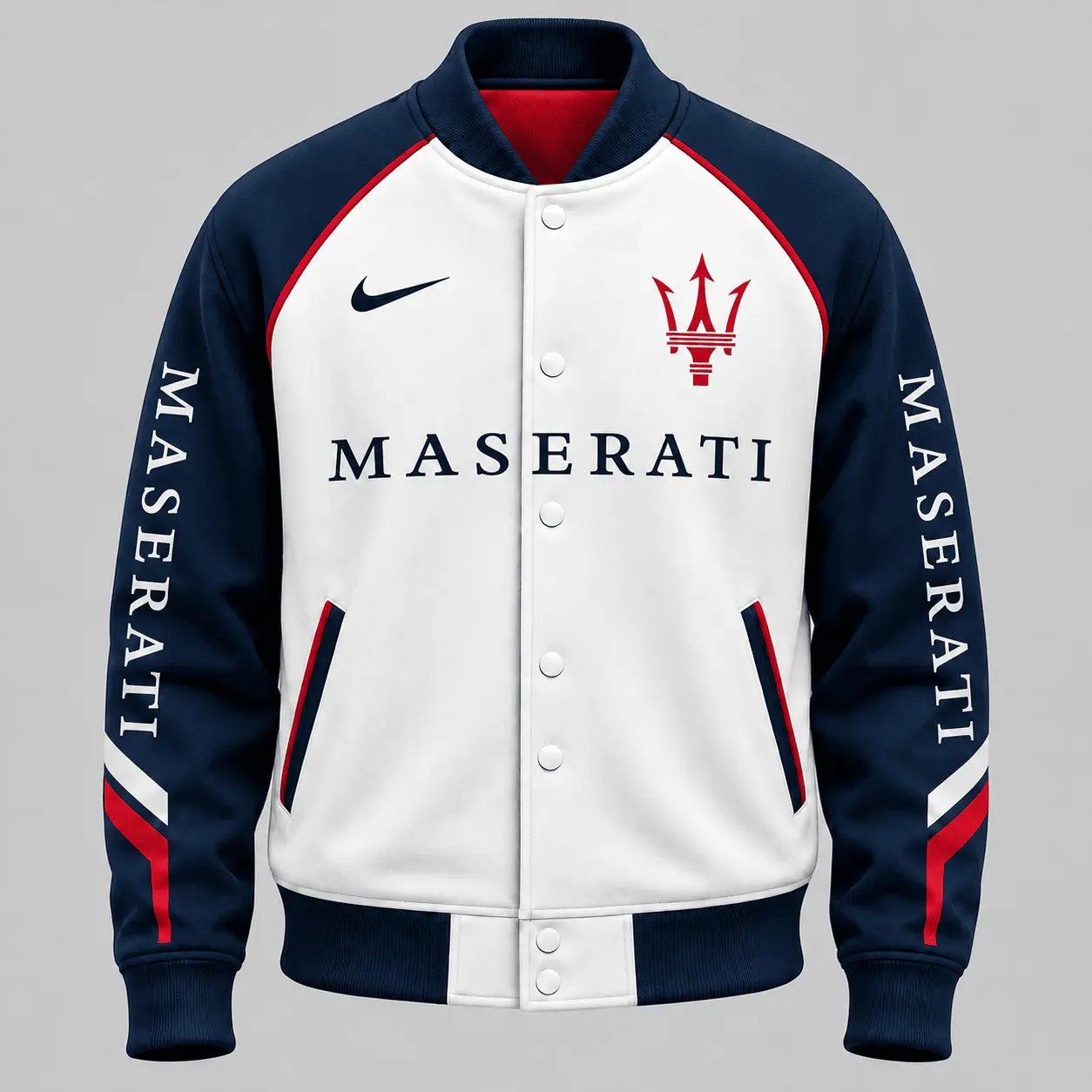 Maserati | Raglan Piped Racing Baseball Jacket