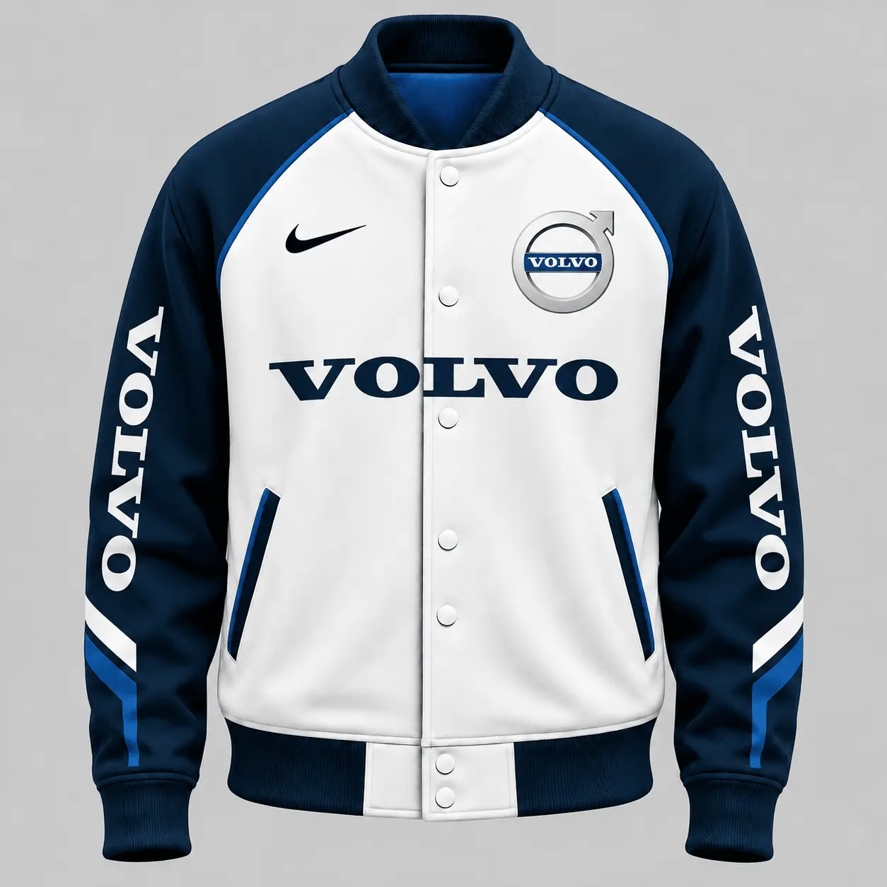 Volvo | Raglan Piped Racing Baseball Jacket