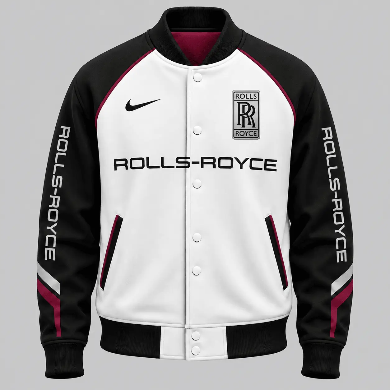 Rolls-Royce | Raglan Piped Racing Baseball Jacket