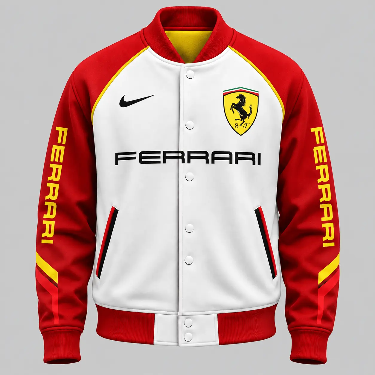 Ferrari | Raglan Piped Racing Baseball Jacket