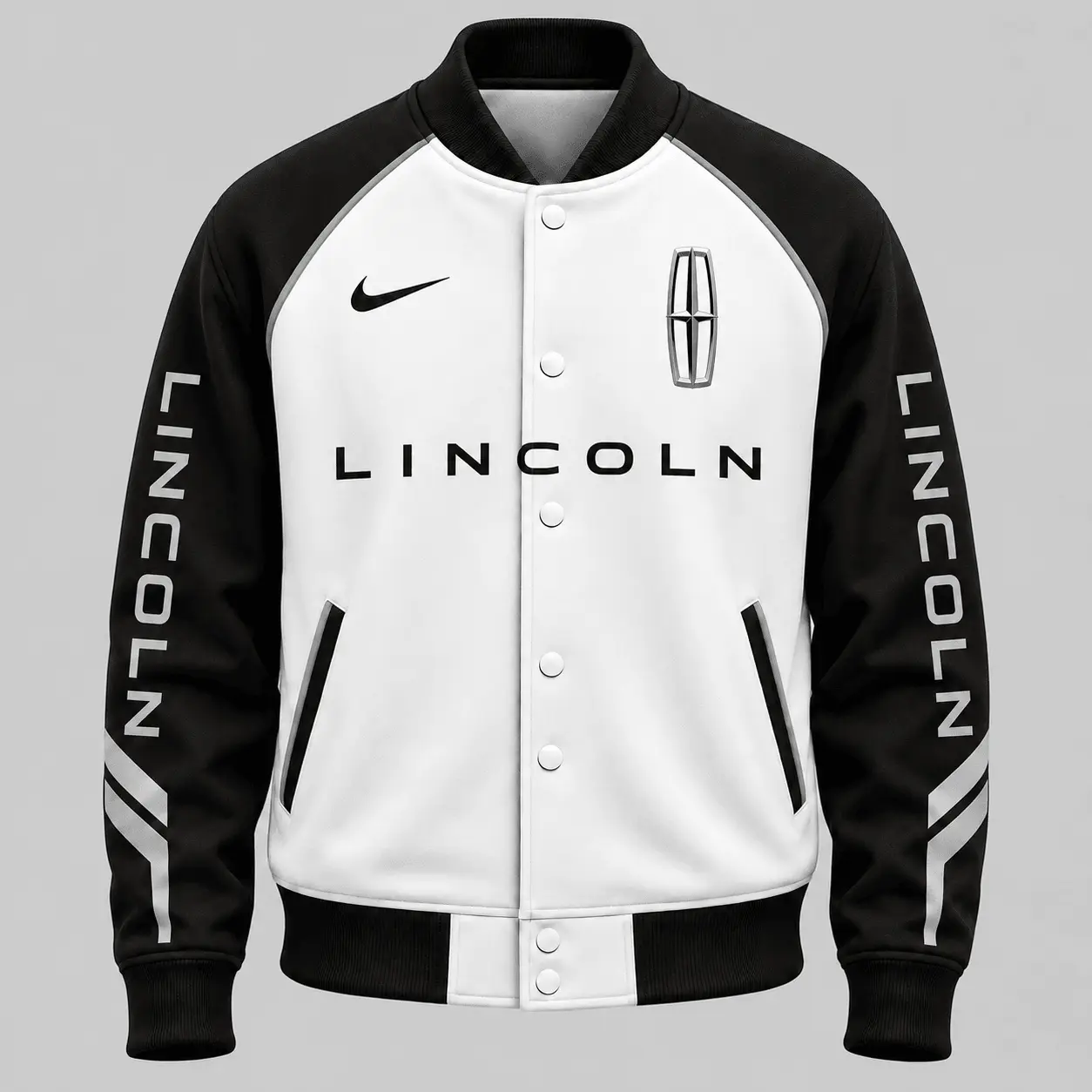 Lincoln | Raglan Piped Racing Baseball Jacket
