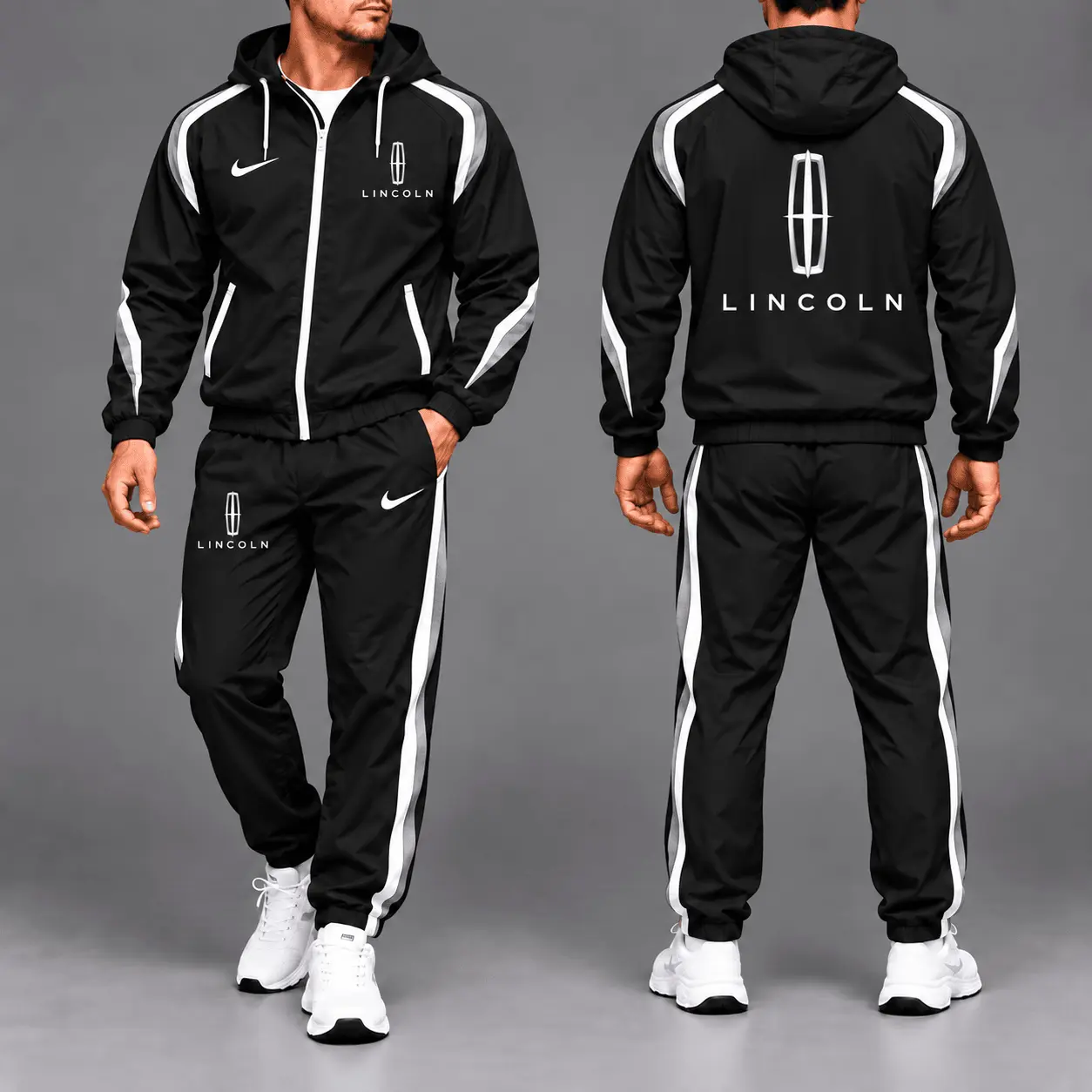 Lincoln | Luxury Racing Stripe Hoodie & Jogger Set