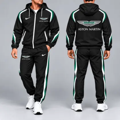 Aston Martin | Luxury Racing Stripe Hoodie & Jogger Set