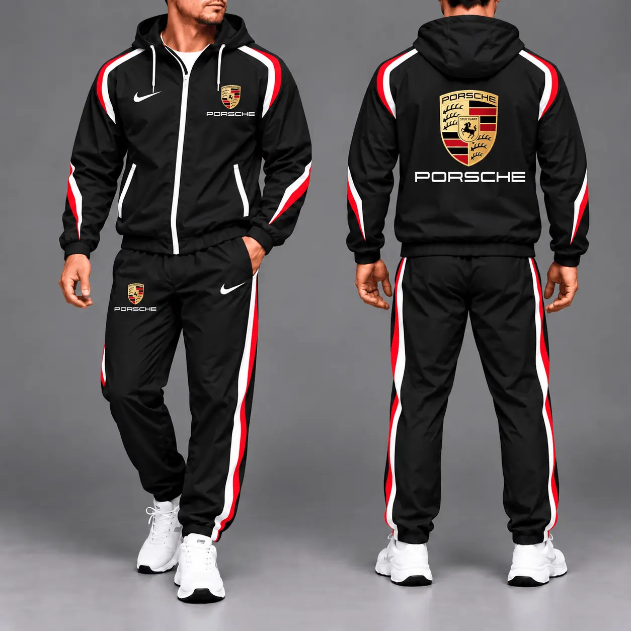 Porsche | Luxury Racing Stripe Hoodie & Jogger Set