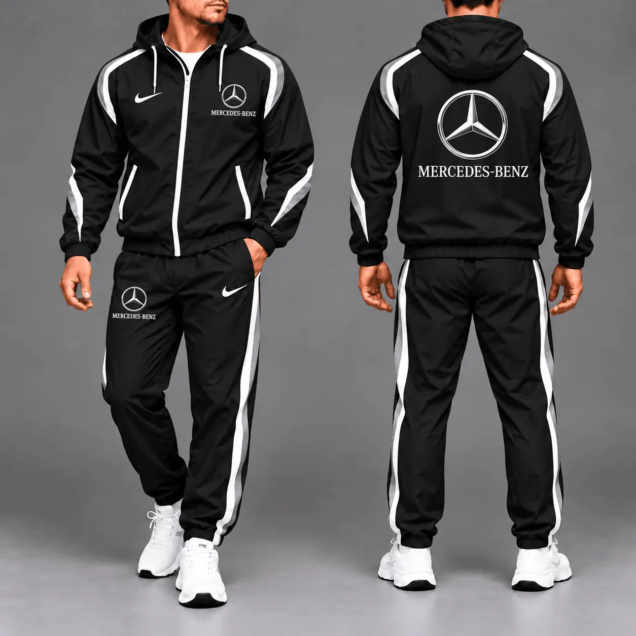 Mercedes-Benz | Luxury Racing Stripe Hoodie & Jogger Set