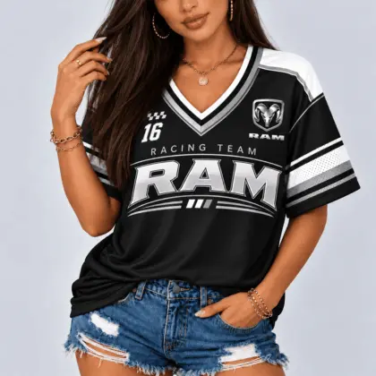RAM | Racing Team Heritage Stripe V-Neck Shirt