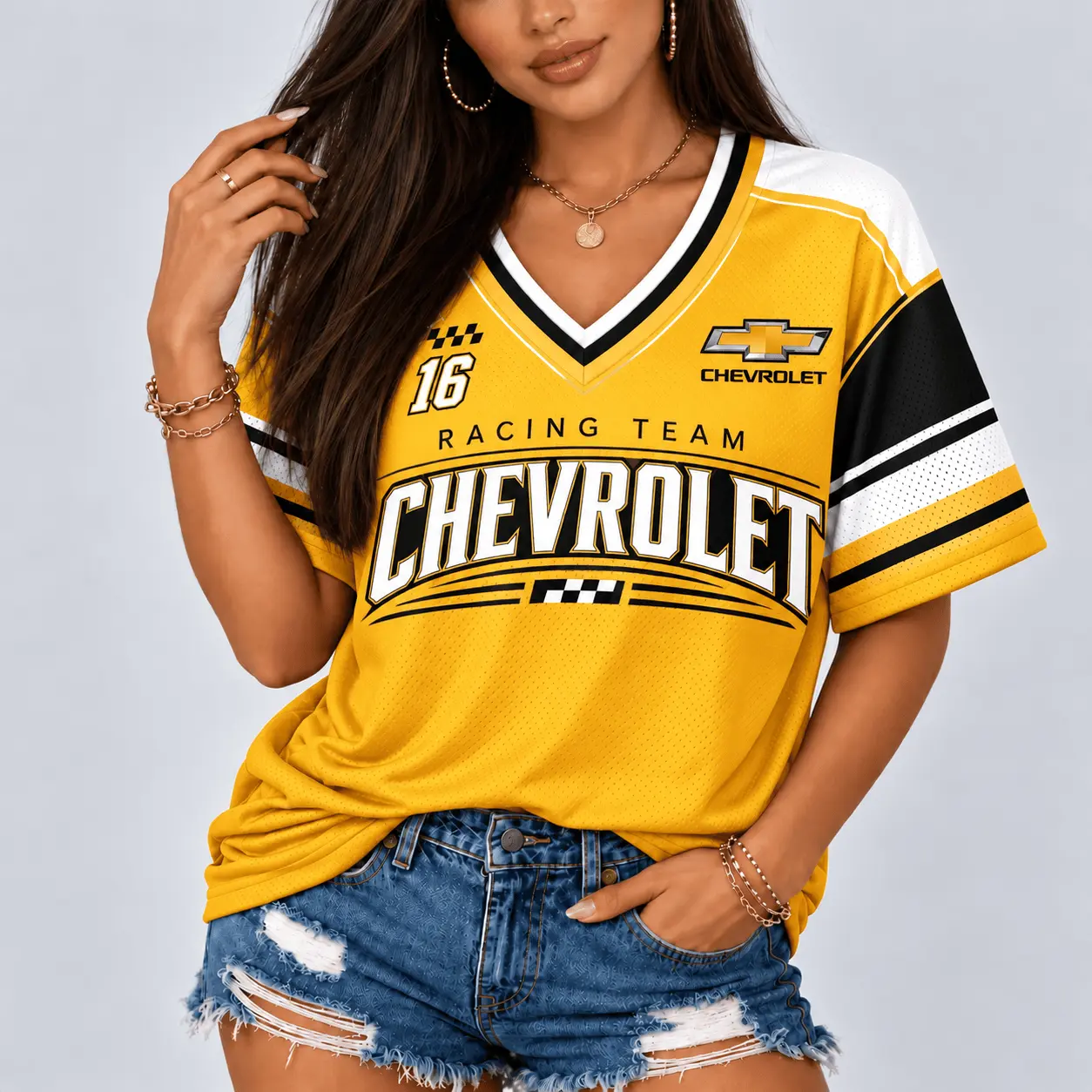 Chevrolet | Racing Team Heritage Stripe V-Neck Shirt