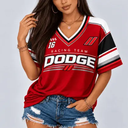 Dodge | Racing Team Heritage Stripe V-Neck Shirt