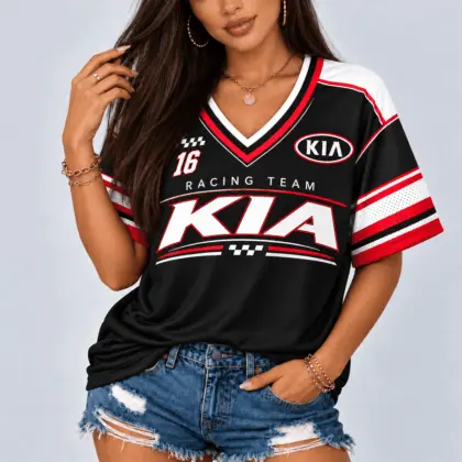 Kia | Racing Team Heritage Stripe V-Neck Shirt