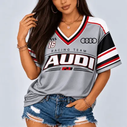 Audi | Racing Team Heritage Stripe V-Neck Shirt