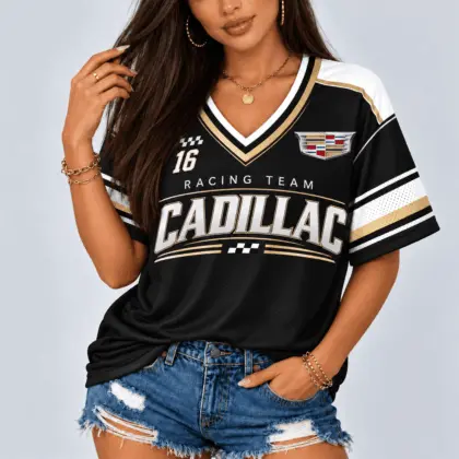 Cadillac | Racing Team Heritage Stripe V-Neck Shirt