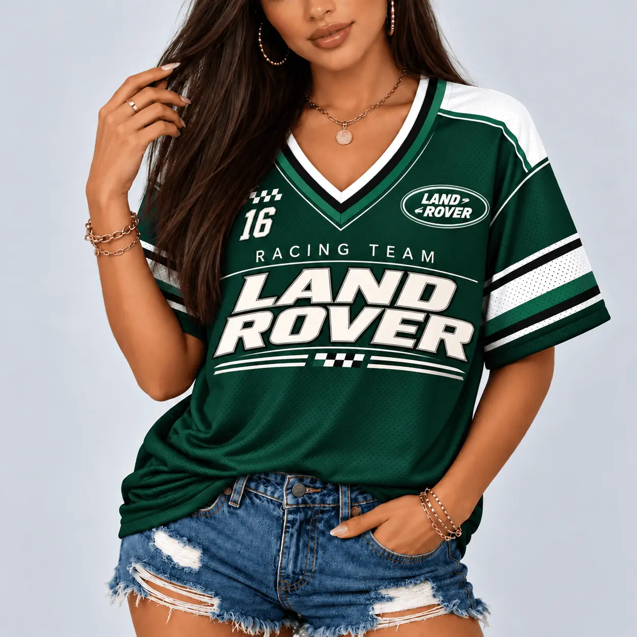 Land Rover | Racing Team Heritage Stripe V-Neck Shirt
