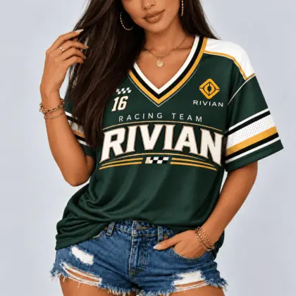 Rivian | Racing Team Heritage Stripe V-Neck Shirt