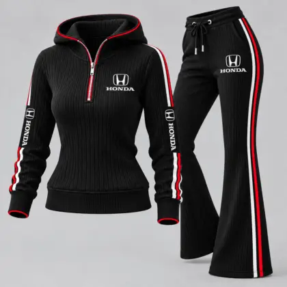 Honda | Women's Ribbed Quarter Zip Hoodie &amp; Flare Pants Set