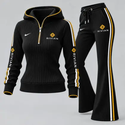 Rivian | Women's Ribbed Quarter Zip Hoodie &amp; Flare Pants Set
