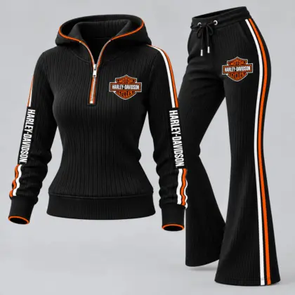 Harley-Davidson | Women's Ribbed Quarter Zip Hoodie &amp; Flare Pants Set