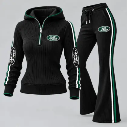 Land Rover | Women's Ribbed Quarter Zip Hoodie &amp; Flare Pants Set