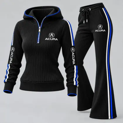Acura | Women's Ribbed Quarter Zip Hoodie &amp; Flare Pants Set